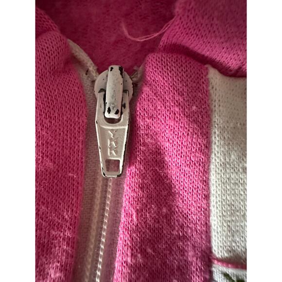 Royal Heir zip up hooded sweatshirt jacket pink white girls eyelet vintage 3T - Picture 3 of 7